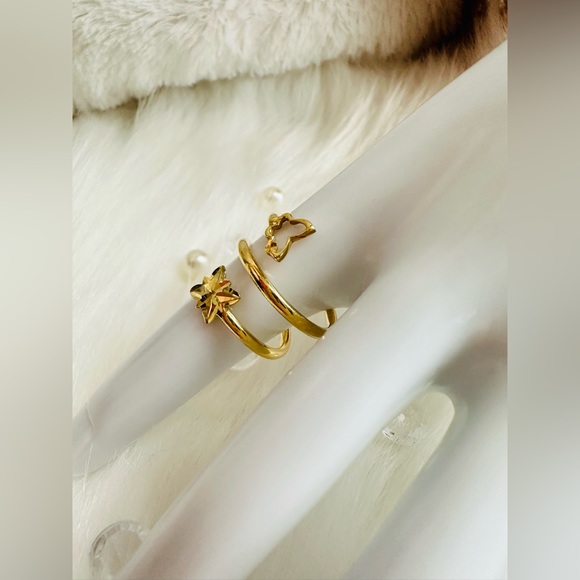 Spiral Ring with Butterfly  💛 Real 18 Karat Solid Gold Jewelry 💛 - Picture 3 of 10